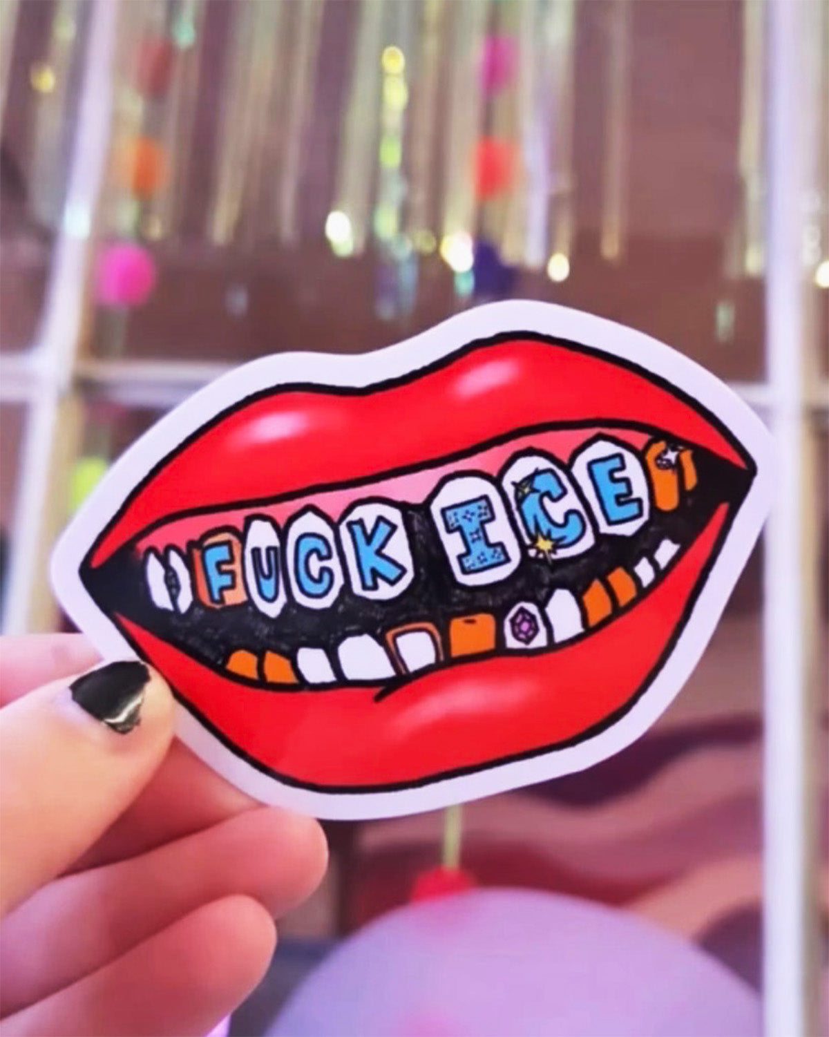 Fuck Ice Grin Vinyl Sticker