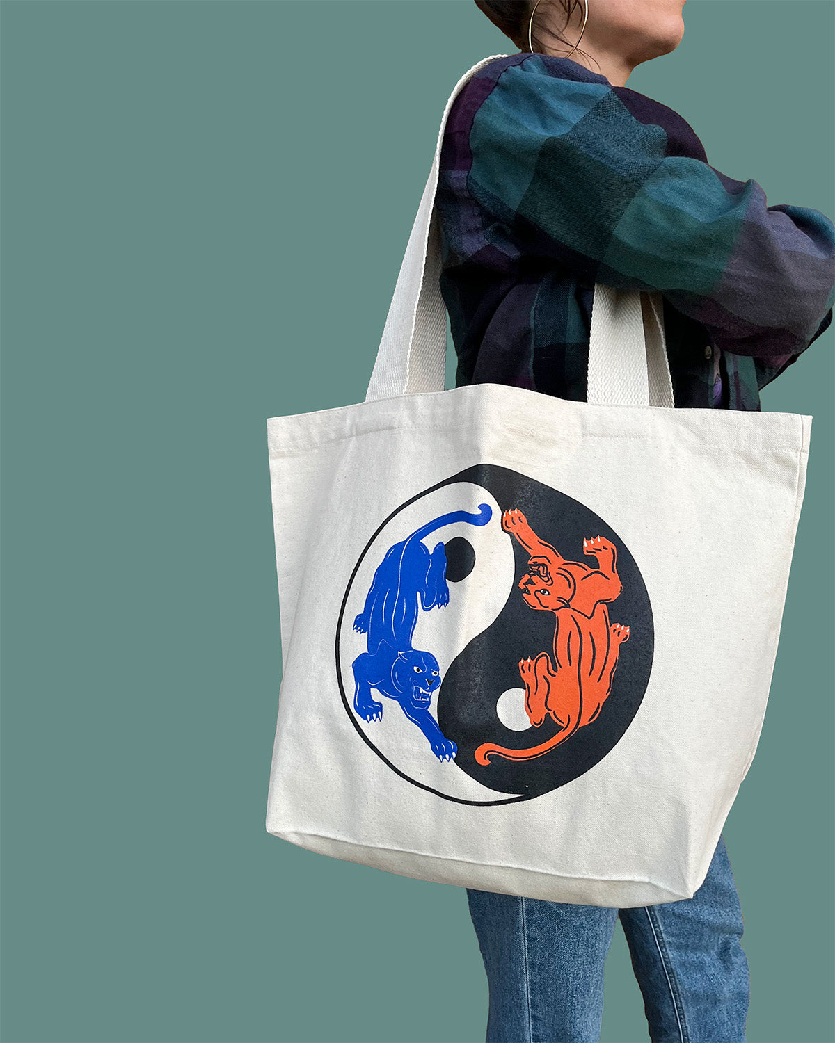 Organic Yin Yang Panther Tote
