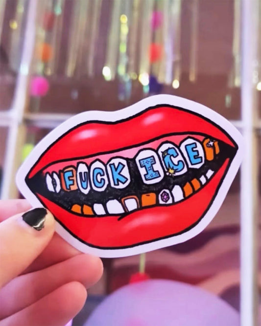 Fuck Ice Grin Vinyl Sticker