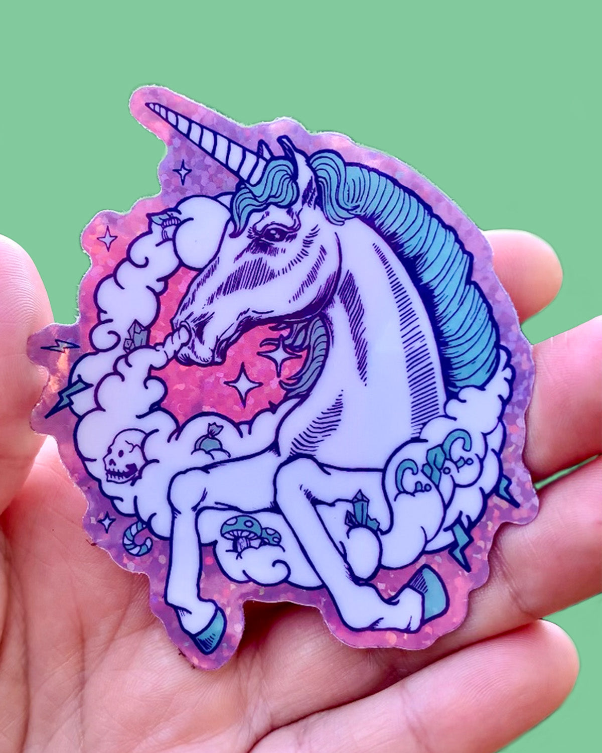 Unicorn Glitter Vinyl Sticker