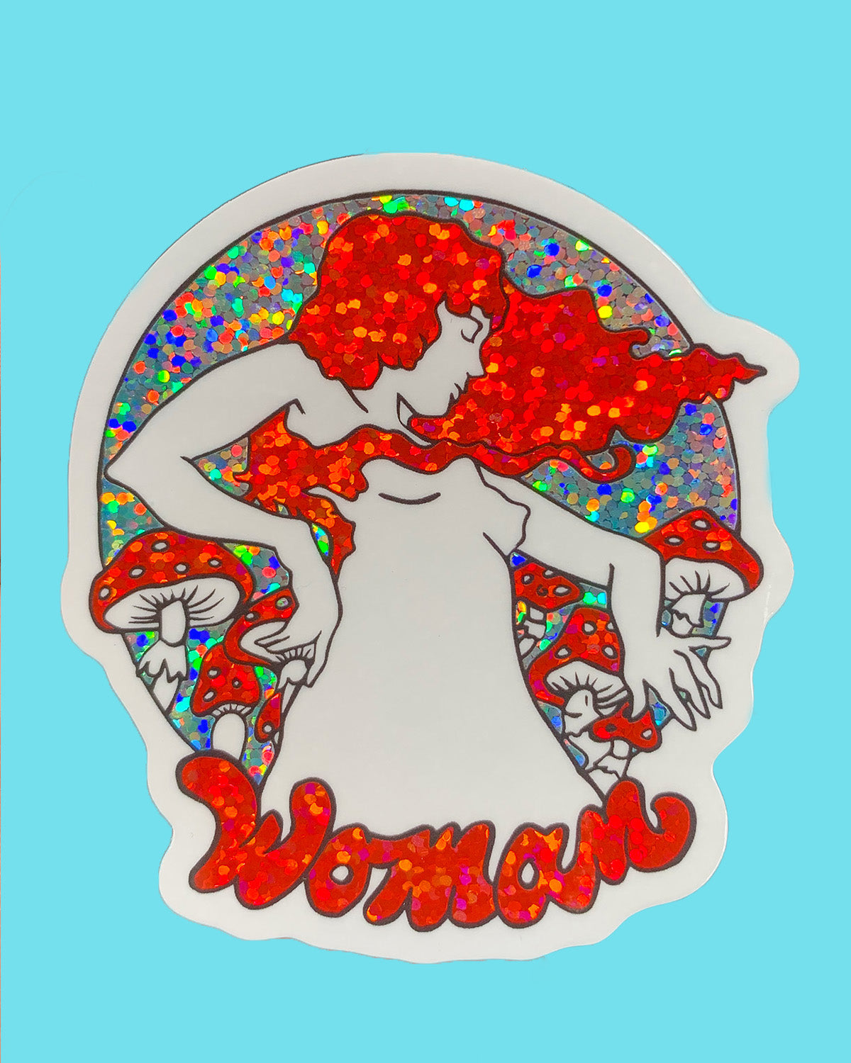 Woman Glitter Sticker